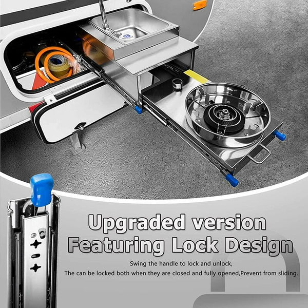 Heavy Duty Drawer Slide With Lock Fixing 120Kg Load Capacity Ball Bearing Pair (30Cm) Cabinets & Cupboards