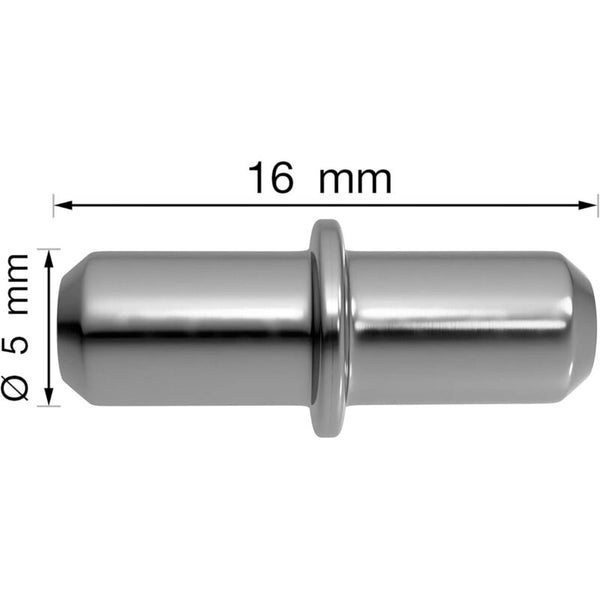 Shelf Peg 5 Mm 100 Units With Ring For Drilling Shelves Pegs 5Mm Solid Steel Screws & Bolts