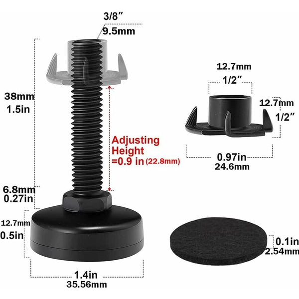 8 Pcs Furniture Straightener Feet Adjusting Screws With Push In Nut For Furniture Parts