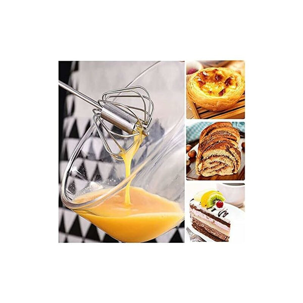 2 Egg Beaters Multifunctional Semi Automatic Hand Held Stainless Steel Whisk Milk Frother Rotating For Whisks