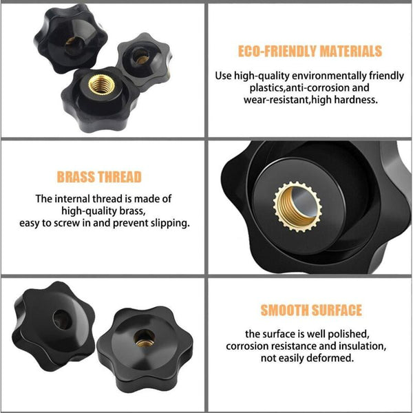 Star Head Clamping Knob Nuts Shape Handlethread Screws & Bolts