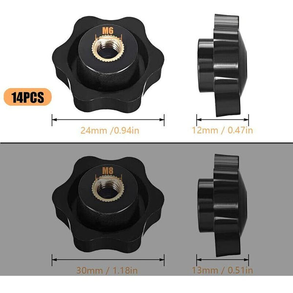 Star Head Clamping Knob Nuts Shape Handlethread Screws & Bolts