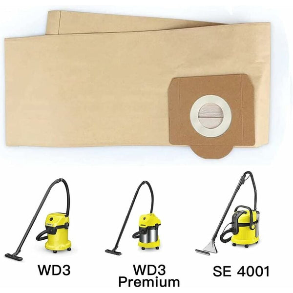 5 Pcs Upright Vacuum Cleaner Bag For Karcher Wd3 Premium Wd3200 Wd3500p A2204 A2534 Se4001 Vacuum Cleaner Bags