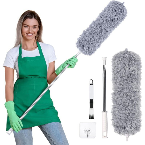 Telescopic Microfiber Duster With Stainless Steel Handle Washable & Extendable Dusters