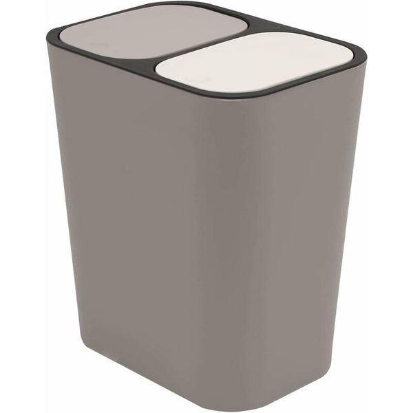 Double Recycling Trash Bin Storage Box Container Rectangle Plastic Push Button Dual Compartment For Kitchen Office Home Rubbish Bins