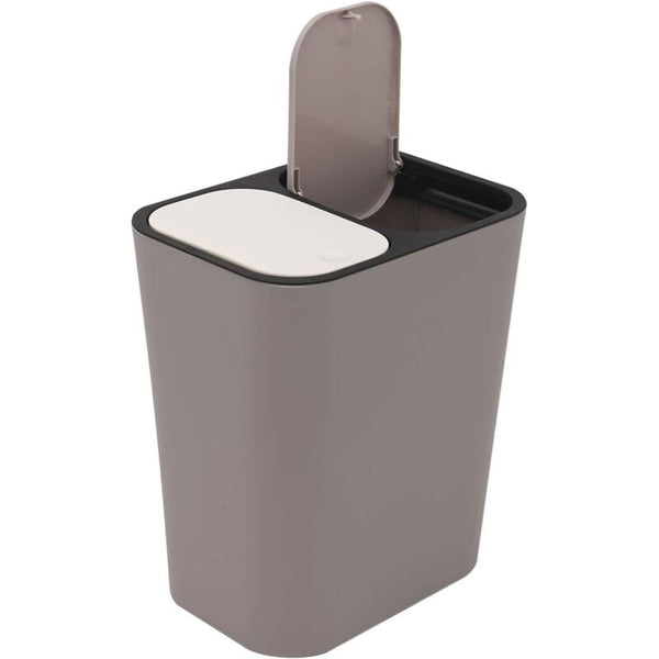 Double Recycling Trash Bin Storage Box Container Rectangle Plastic Push Button Dual Compartment For Kitchen Office Home Rubbish Bins