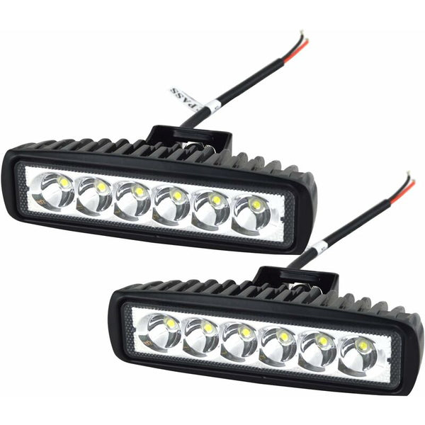2 X 6" 18W Led Work Light Bar Spot Off Road Truck Suv 4Wd Driving Fog Lamps(2X18 Fgb Spot) Torches & Work Lights