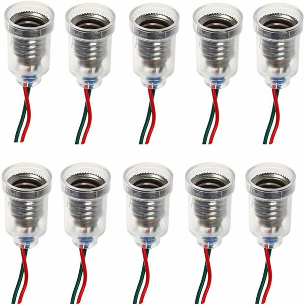10 Pcs E10 Lamps Base Led Screw Mount Small Bulbs Holder Light Socket With Wire For Experiment Circuit Home Light Bulbs