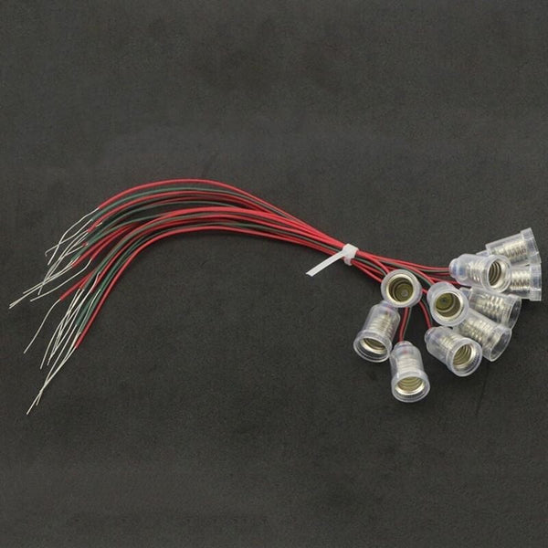 10 Pcs E10 Lamps Base Led Screw Mount Small Bulbs Holder Light Socket With Wire For Experiment Circuit Home Light Bulbs
