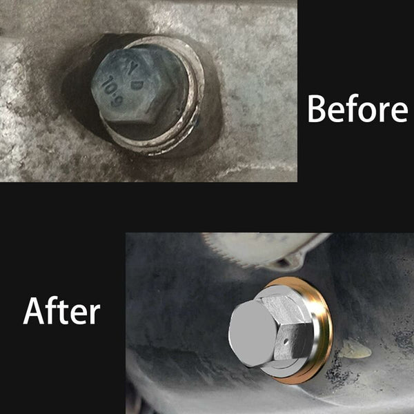 Oil Pan Screw Universal Metal Anodized Magnetic Engine Nut Drain Plug Anti Theft With Ring Fuel Funnels