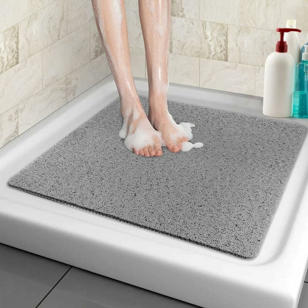 Non Slip Pvc Loofah Shower Mat With Drainage Holes 60Cm Bath Mats Rugs & Toilet Covers