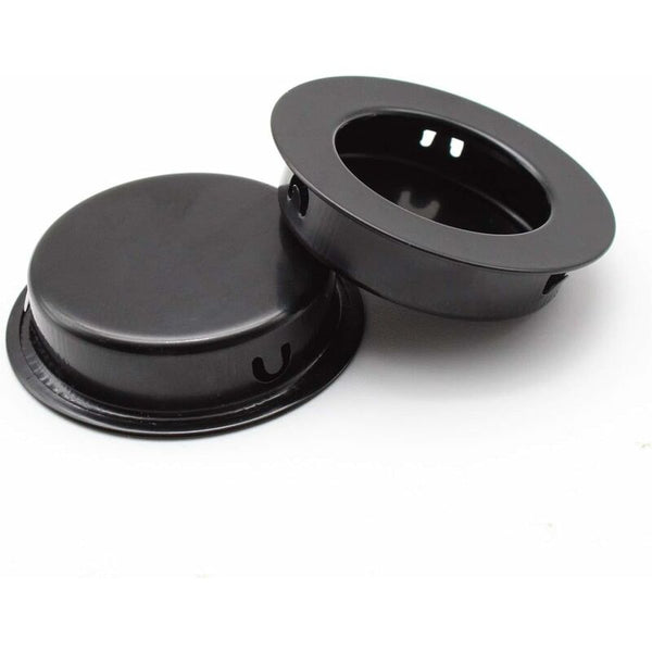 40Mm Black Stainless Steel Round Recessed Handles For Sliding Doors & Furniture (4 Pcs) Furniture Parts