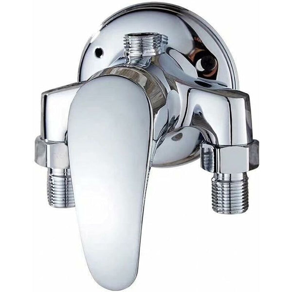 Brass Single Lever Wall Mounted Shower Mixer Tap For Bathroom Cold And Hot Water Chrome Shower Taps & Thermostats
