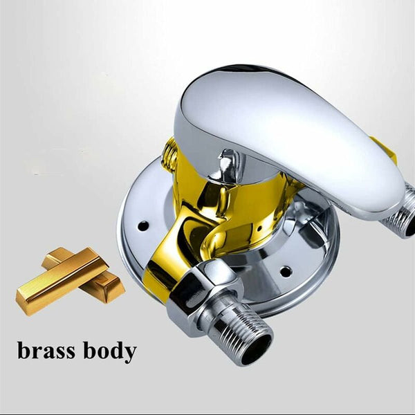 Brass Single Lever Wall Mounted Shower Mixer Tap For Bathroom Cold And Hot Water Chrome Shower Taps & Thermostats