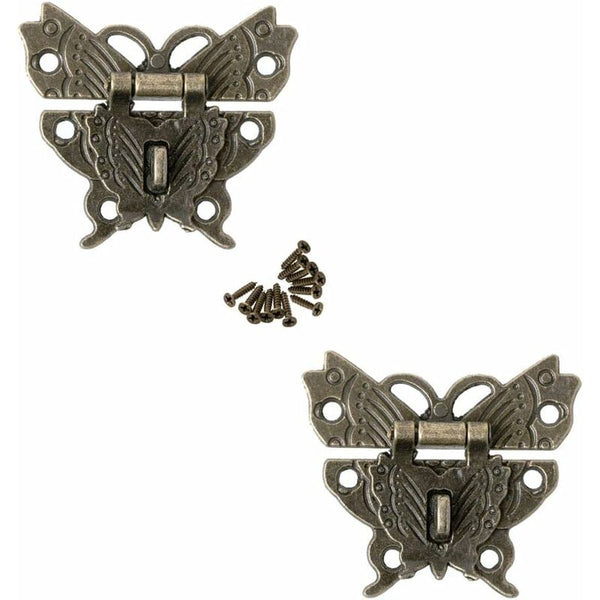 Antique Style Zinc Alloy Hasp Latch Locks Set Of 2 Door Locks & Lock Mechanisms