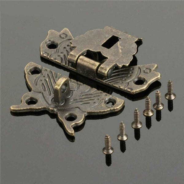 Antique Style Zinc Alloy Hasp Latch Locks Set Of 2 Door Locks & Lock Mechanisms