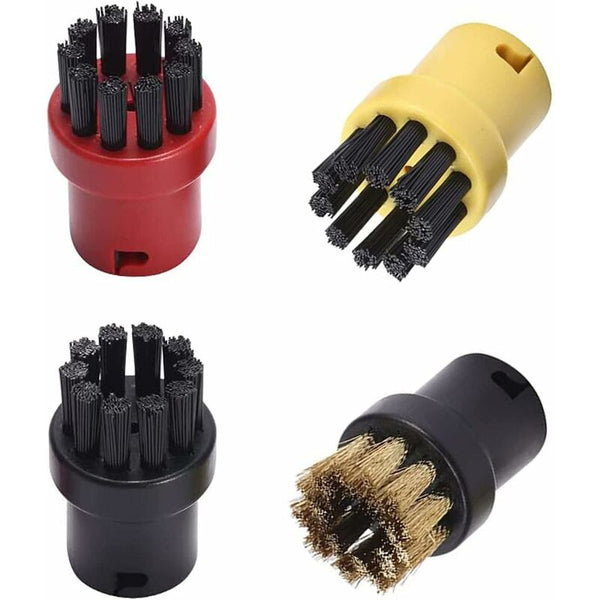 4 Pack Karcher Steam Cleaner Brushes Round Replacement Set Cleaning Brushes