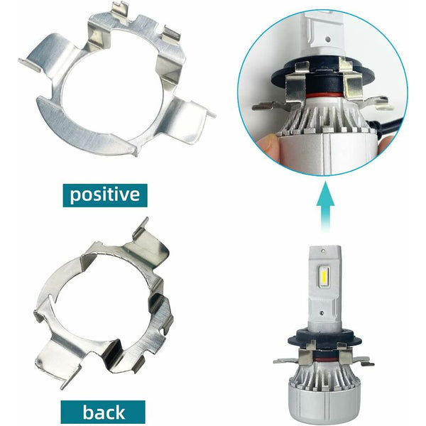 2 Pcs Metal Led H7 Bulbs Adapters Lamp Base Holder Clip Bracket For Quasquai/Polo 6R 9R Jetta Sport (Mk6) Lighting Accessories