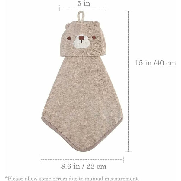 5 Pack Hanging Hand Towels With Loop Absorbent Coral Fleece Bathroom Soft Thick Dishcloth Round Towels & Washcloths