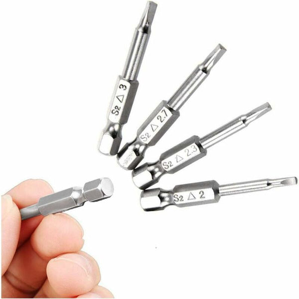 5 Pcs Magnetic Triangle Head Screwdriver Bits Set S2 Steel 1.8Mm 2Mm 2.3Mm 2.7Mm 6.35Mm Hex Shank 50Mm Length Hex Keys & Hex Wrenches