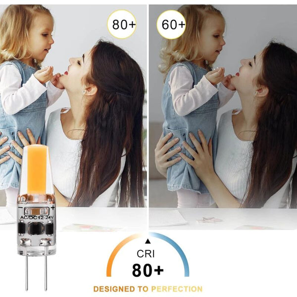 G4 Led 3W 12V Ac/Dc Equivalent To 30W Halogen 300Lm Warm White 2700K Non Dimmable Light Bulbs