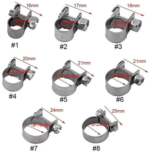 10 Pcs Heavy Duty Stainless Steel Fuel Hose Clamps 6Mm 20Mm Optional Size For Plumbing (13 15Mm) Clamps & Vices