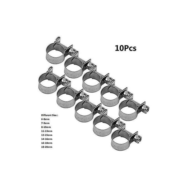 10 Pcs Heavy Duty Stainless Steel Fuel Hose Clamps 6Mm 20Mm Optional Size For Plumbing (13 15Mm) Clamps & Vices