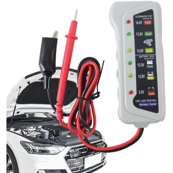 Car Battery Testerhigh Accuracy Led Light 6V 12V Auto Analyzer Voltage Testers With Ergonomic Handle Battery Testers