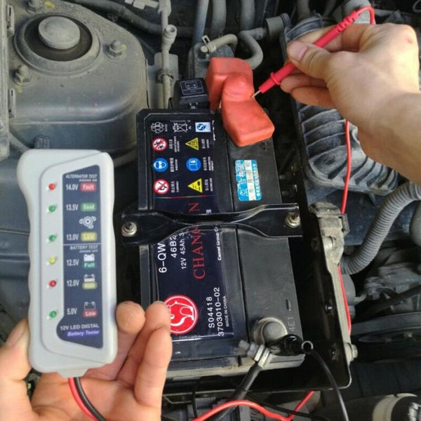 Car Battery Testerhigh Accuracy Led Light 6V 12V Auto Analyzer Voltage Testers With Ergonomic Handle Battery Testers