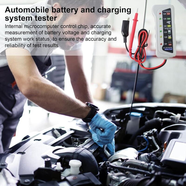 Car Battery Testerhigh Accuracy Led Light 6V 12V Auto Analyzer Voltage Testers With Ergonomic Handle Battery Testers