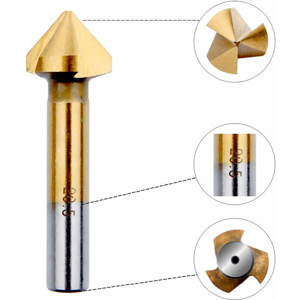 Titanium Countersink Drill Bit Set Hss 90 Degree 6 Sizes Drill Bits