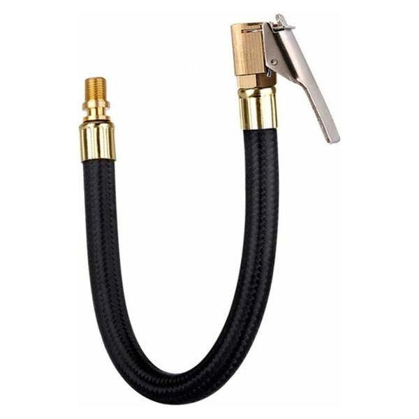 Tire Inflator Pump Hose Motorcycle Valve Air Rubber Lock On Chuck With Clip For Car Bike Tyre Accessories