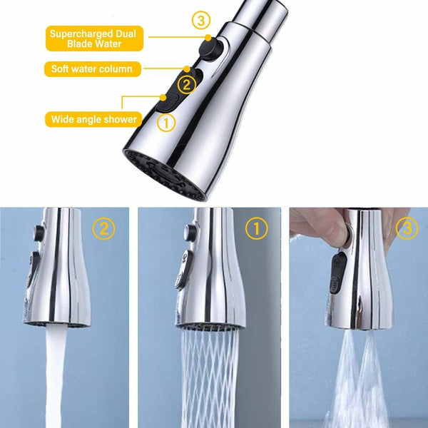 Kitchen Faucet Sprayer 3 Modes 360 Degrees Nozzle Head Sink Mixer Kitchen Taps
