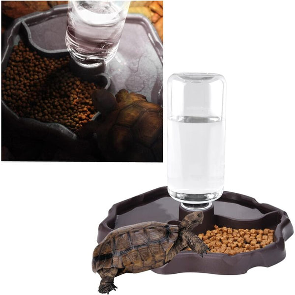 Pet Drinking Fountain 2 In 1 Automatic Anti Splash Turtle Lizard Reptile Small Animal Supplies
