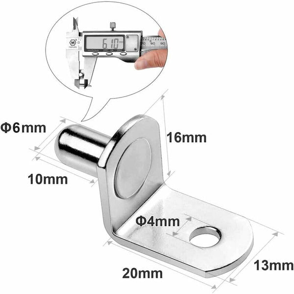 50 Pcs 6Mm Nickel Plated Metal Shelf Support Pegs L Shape Corner Brace Bracket For Wood Or Glass Furniture Furniture Parts