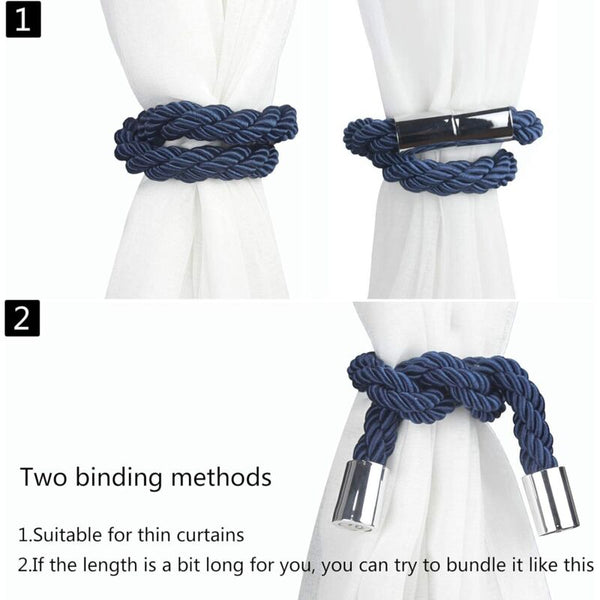 Magnetic Curtain Tiebacks 2 Pack Modern Simplicity Rope With Strong Braided Other Curtains & Accessories