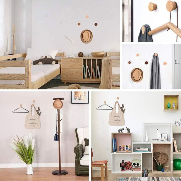 Wall Hook Round Coat Rack 5 Pieces Natural Decorative Branch Coat & Hat Racks