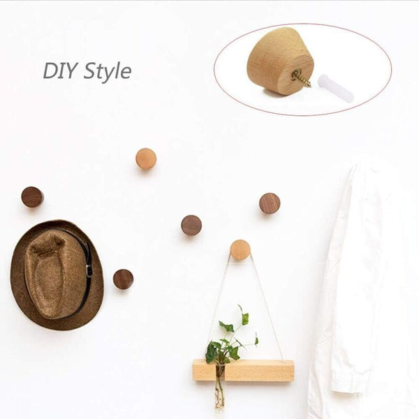Wall Hook Round Coat Rack 5 Pieces Natural Decorative Branch Coat & Hat Racks