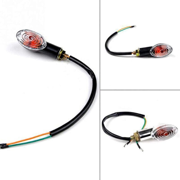 4X 12V Universal Motorcycle Turn Signal Lights Amber Waterproof Other Lighting Parts