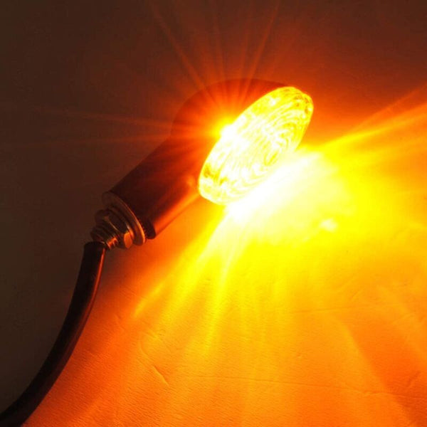 4X 12V Universal Motorcycle Turn Signal Lights Amber Waterproof Other Lighting Parts