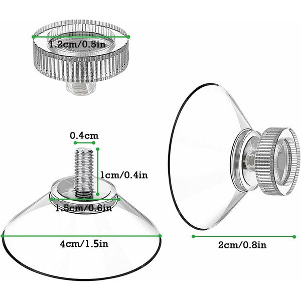 Suction Cup 25 Pcs Set Cups 40 Mm M4 Transparent Knobs With Knurled Nut Hooks & Hangers