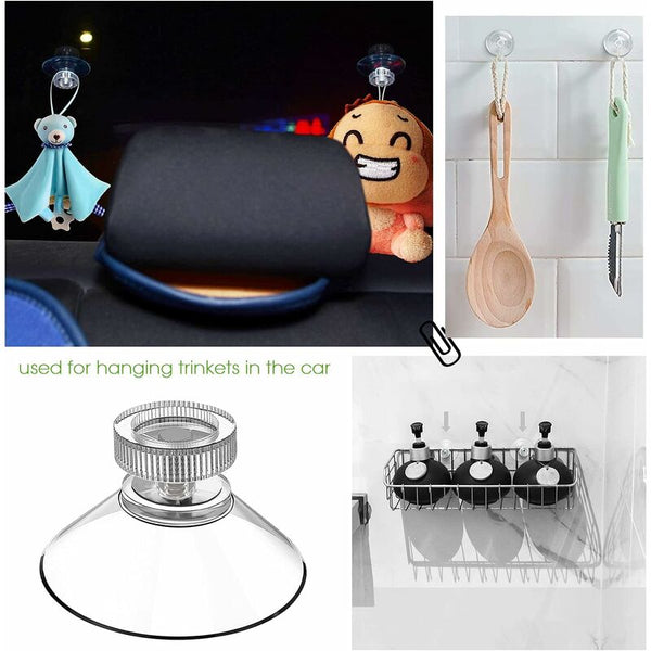 Suction Cup 25 Pcs Set Cups 40 Mm M4 Transparent Knobs With Knurled Nut Hooks & Hangers