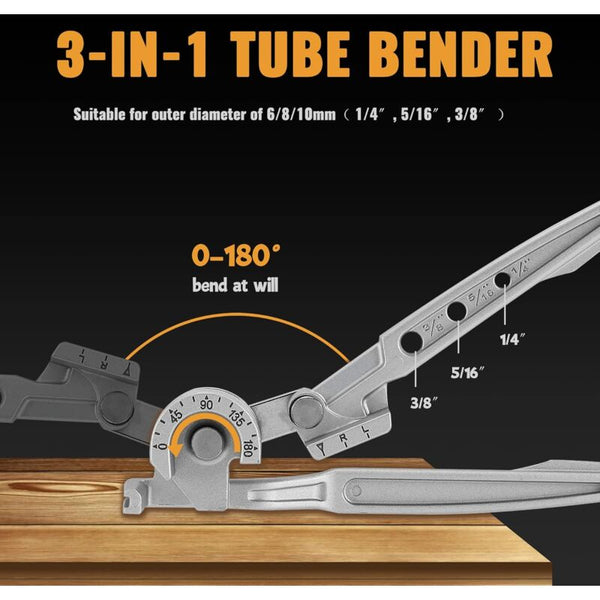 3 In 1 Manual Tube Bender 1/4'' 5/16'' 3/8'' 0 180A Bending Tools For Copper Brass Aluminum And Soft Metal Other Pipe Tools