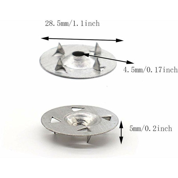 200 Pcs 4 Prong Washers For Extruded Plasterboard Thermal Insulation And Fixed Back Plate 28Mm Screws & Bolts