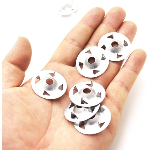 200 Pcs 4 Prong Washers For Extruded Plasterboard Thermal Insulation And Fixed Back Plate 28Mm Screws & Bolts