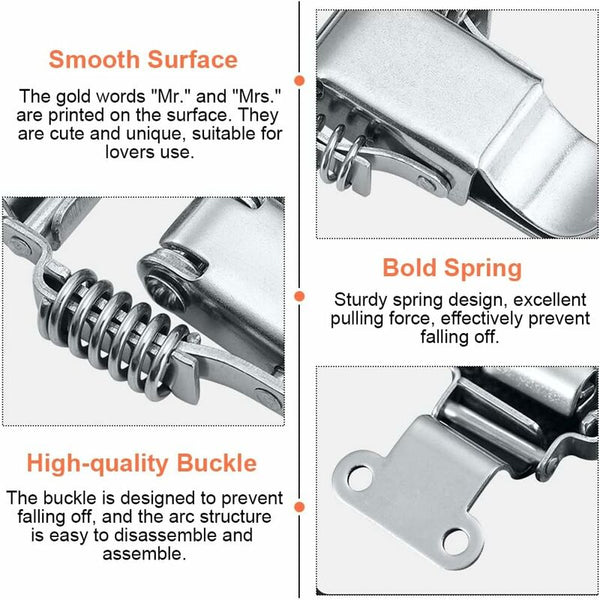 4 Pcs Stainless Steel Spring Loaded Lever Latch Tension Lock For Boxes Clamps