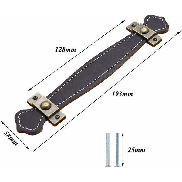 Leather Handle 6 Pieces Handles For Furniture Door Drawer Cabinet Furniture Parts