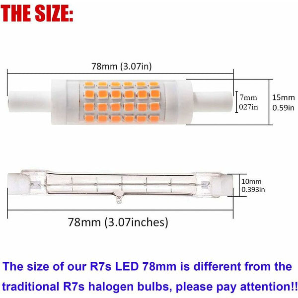 R7s Led 78Mm Dimmable Warm White 2700K 5W J78 Lamp 450Lm Replaces 50W Halogen Illuminant 230V 83 Ra Pack Of Lamps