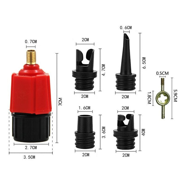 Inflatable Kayak Pump Sup Air Inflation Valve Adapter And Gas Nozzle 4 Pcs For Structures Kayaks