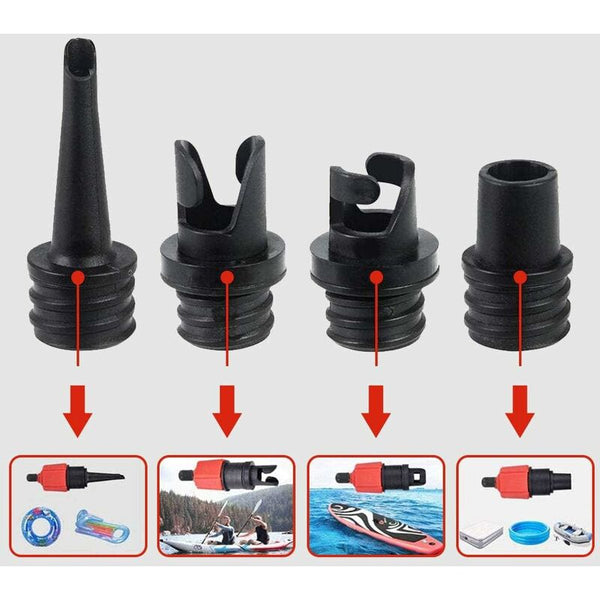 Inflatable Kayak Pump Sup Air Inflation Valve Adapter And Gas Nozzle 4 Pcs For Structures Kayaks